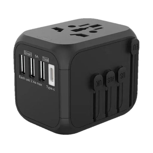 Black custom travel adapter