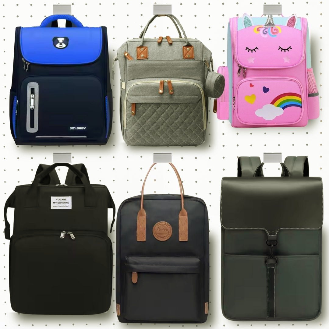 Wholesale Bags as retail merchandise hanging on wall
