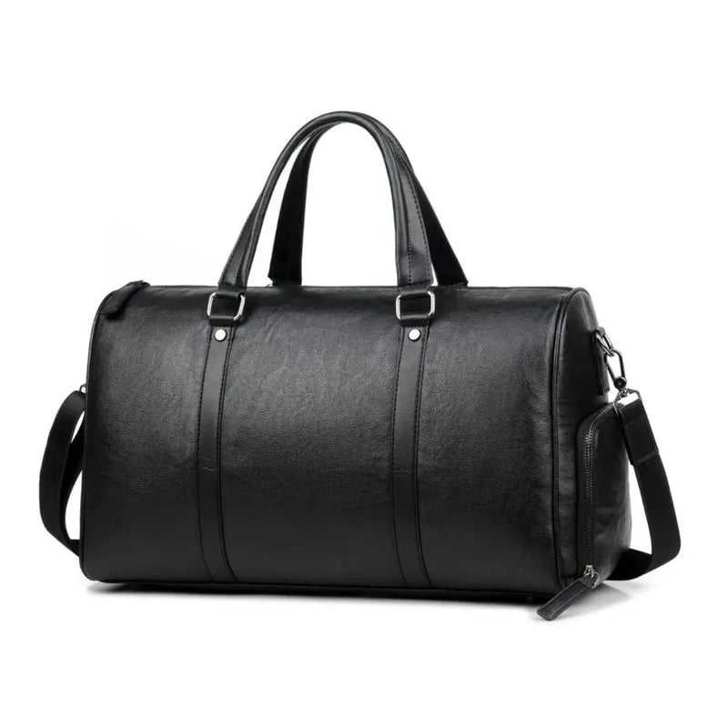 Black leather bag