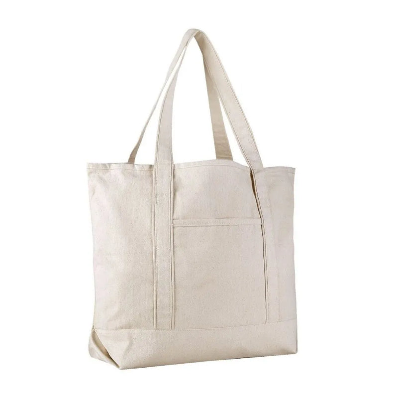 white canvas reusable tote bag