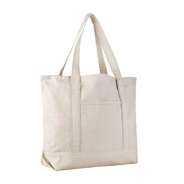 white canvas reusable tote bag