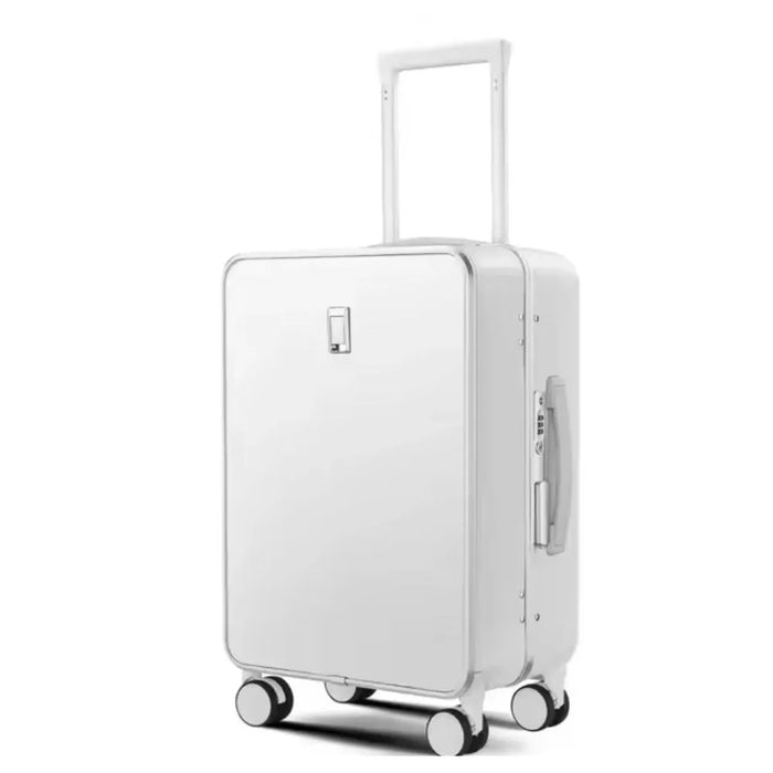 Custom white check in luggage