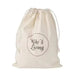 Cream coloured custom drawstring bag