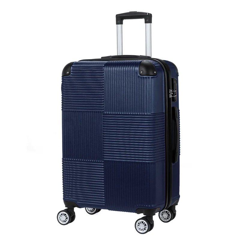 Double wheel expandable luggage navy front