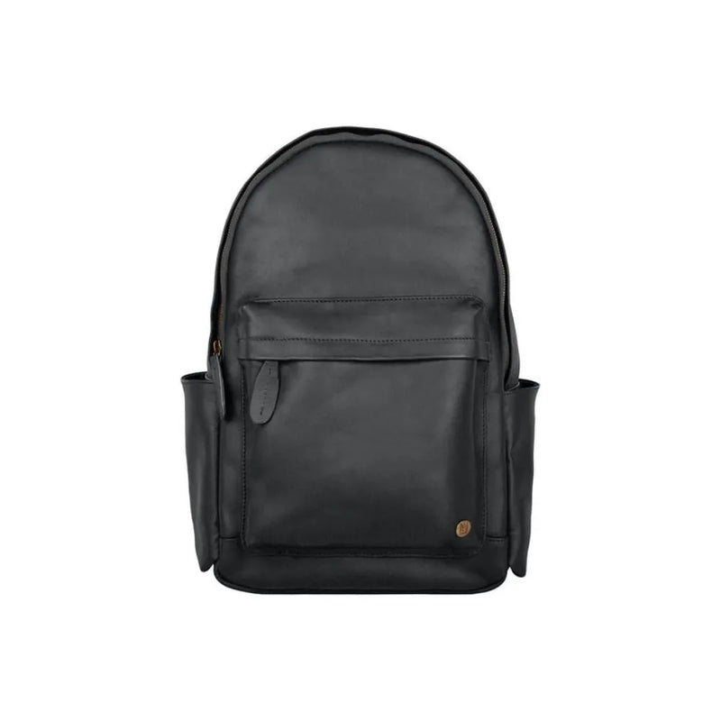 Black leather backpack