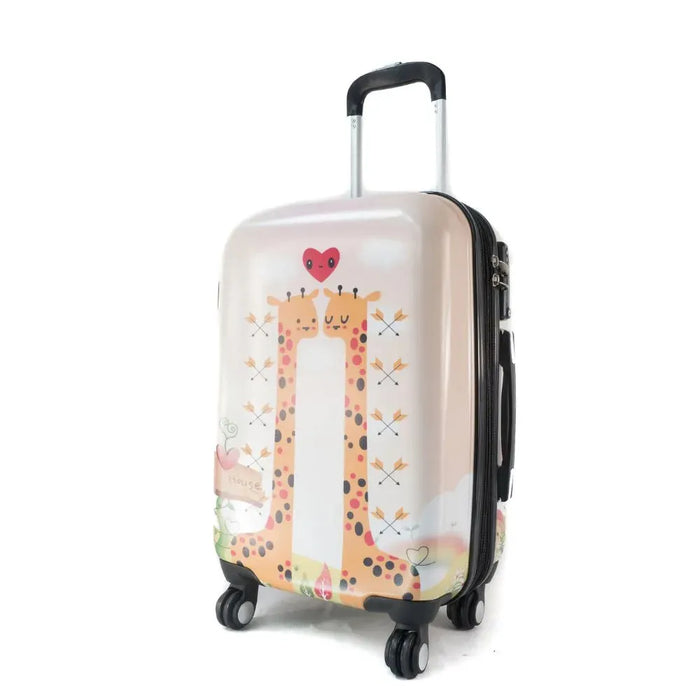 Luggage with cute giraffe prints