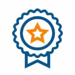 Proven track record award mark icon