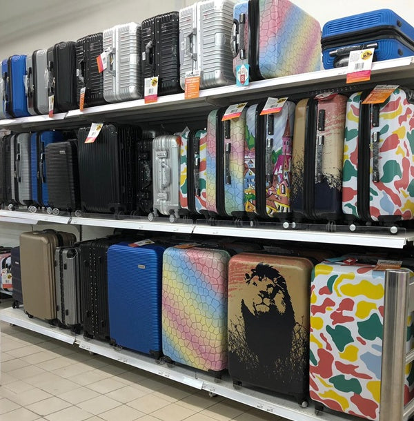 wholesale luggage display in singapore mall