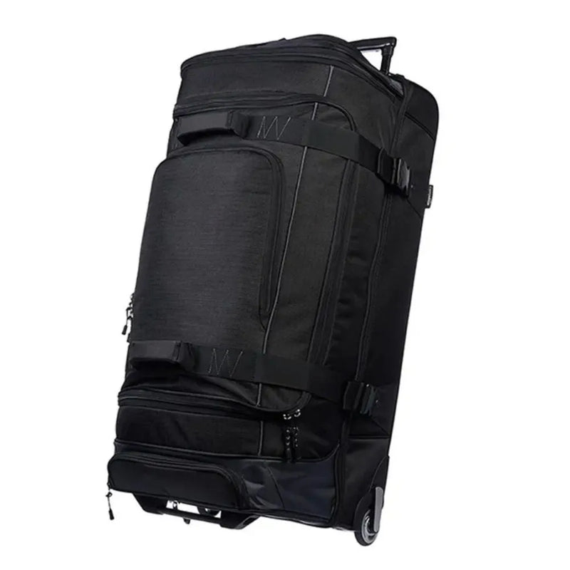 black big check in duffel bag