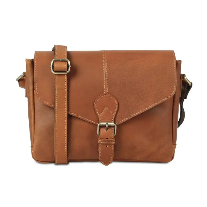 brown satchel bag