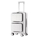white business luggage with exterior compartments
