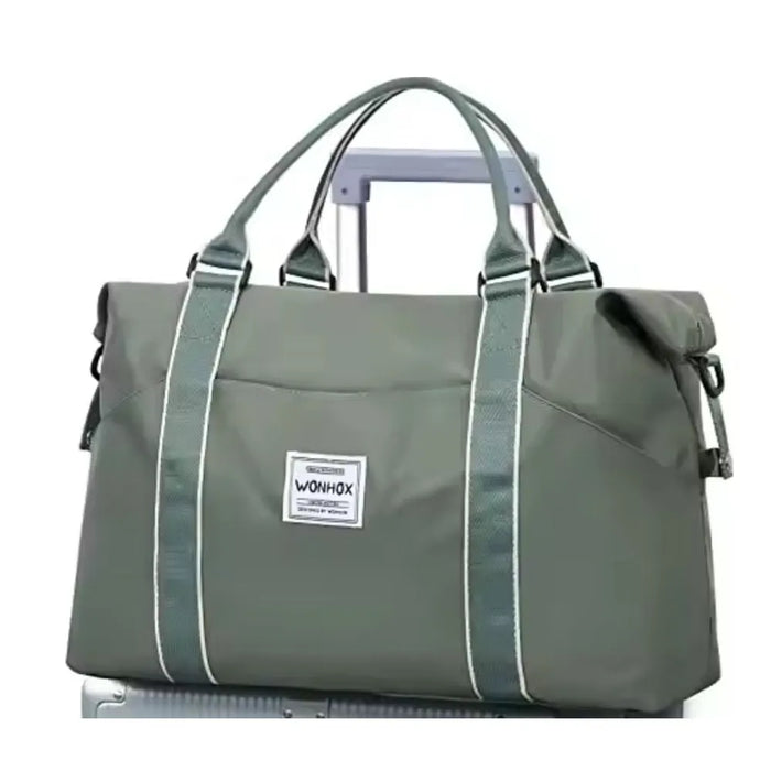 green carry on duffel bag