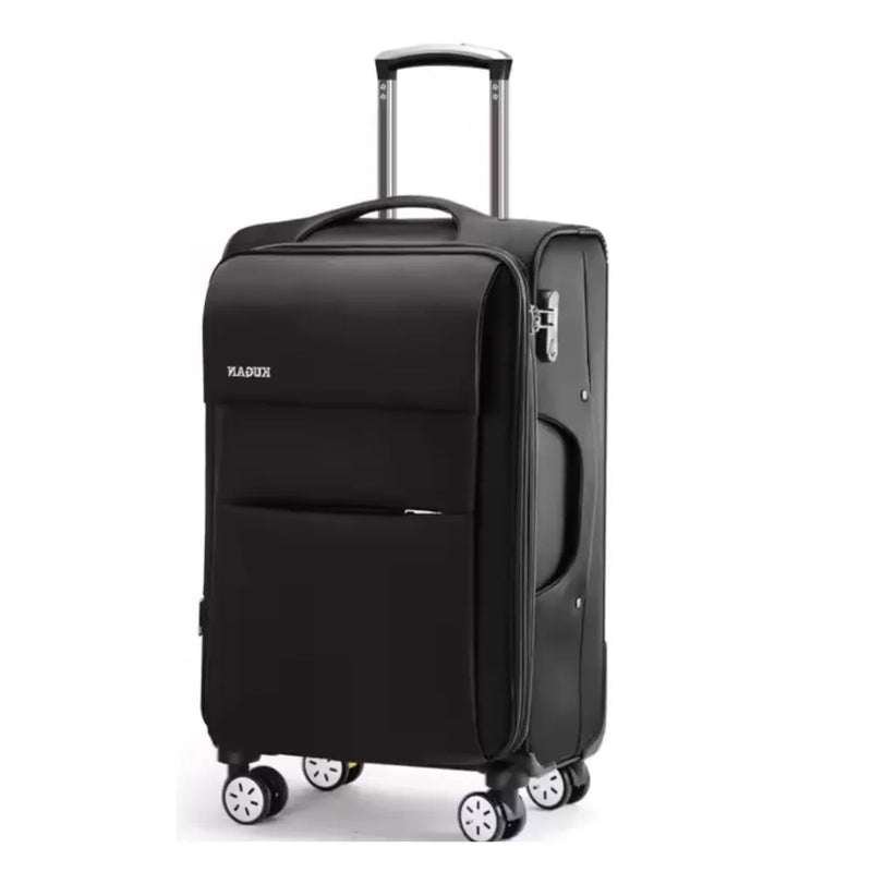 black custom fabric luggage