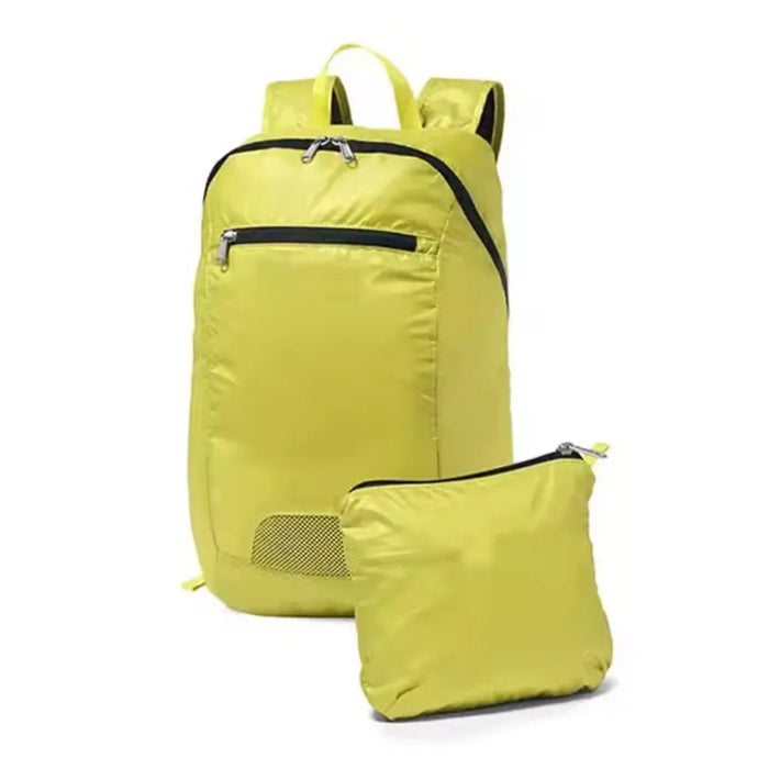 green foldable backpack