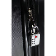 kefi tsa lock silver hanging on luggage