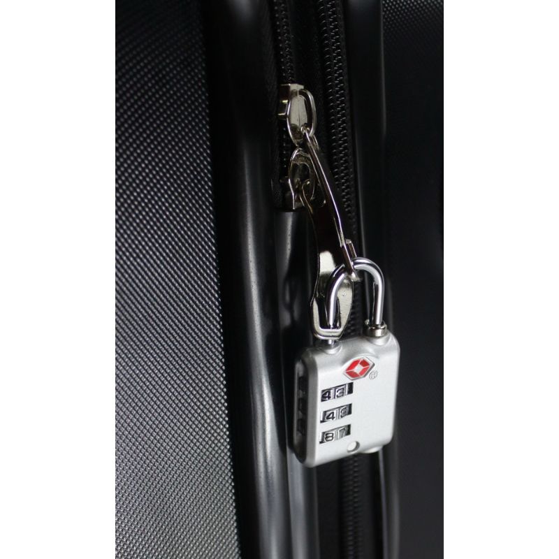 kefi tsa lock silver hanging on luggage