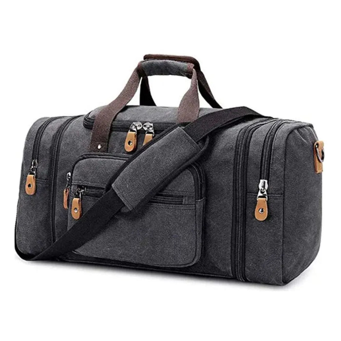 grey men's duffel bag