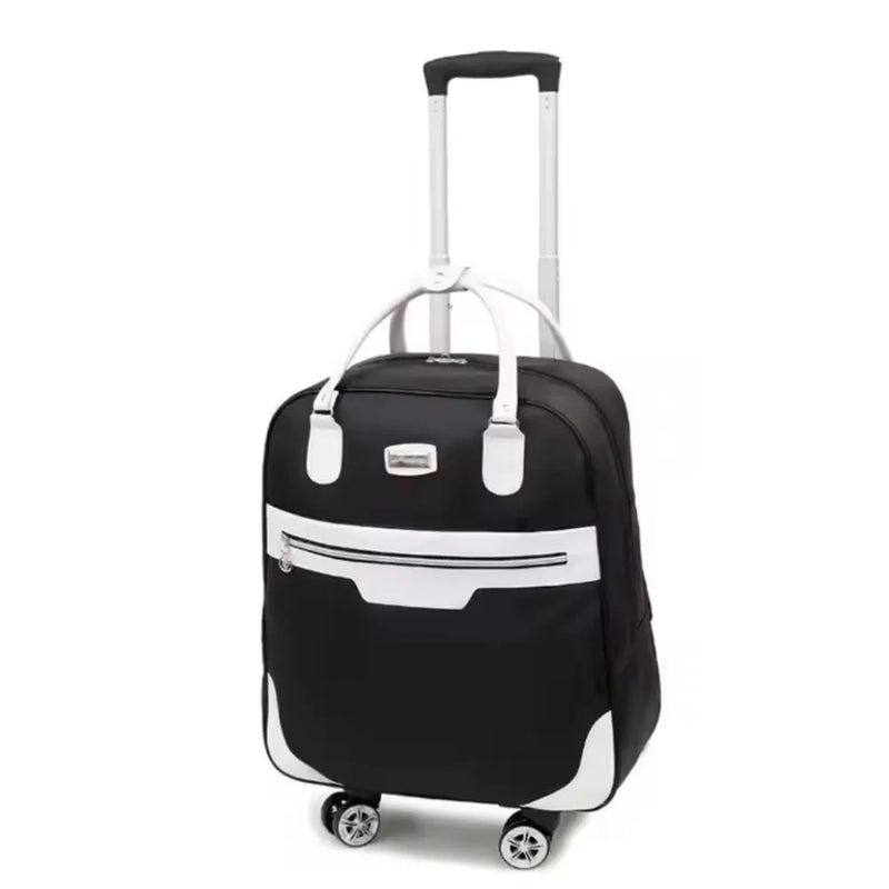 Black and white small soft luggage