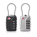 a silver and a black tsa approved lock