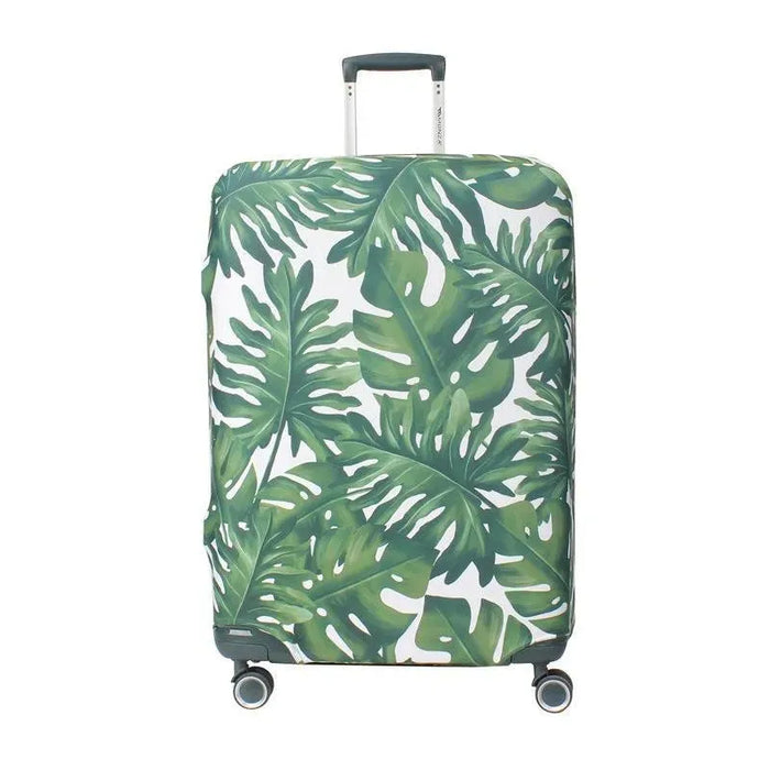 Customised luggage cover protector with leaf print